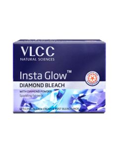 VLCC Insta Glow Diamond Bleach 402g With Diamond Powder For Sparkling Fairness Skin Brightening Bleach Minimizes Dark Spots Reduces Facial Hair Visibility