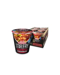 Nissin Cup Noodles Stir Fry Noodles in Sauce Teriyaki Beef 3 Ounce Pack of 6