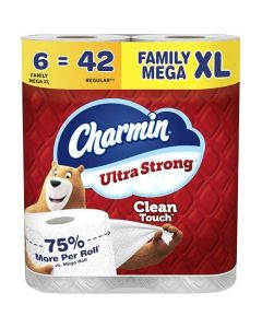 Charmin Ultra Strong Clean Touch Toilet Paper 6 Family Mega XL Rolls 42 Regular Rolls