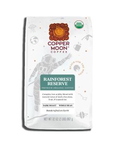 Copper Moon Dark Roast Whole Bean Coffee Rainforest Reserve Organic Blend 2 Lb