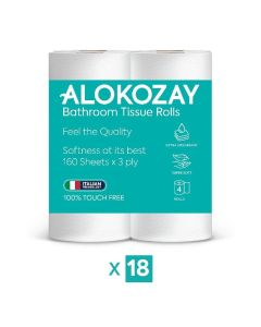 Bathroom Tissues - 160 Sheets x 3 Ply - 4 Rolls X Pack of 18