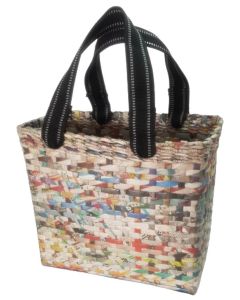 Sonas Creation Paperus, Medium, Natural Lunch Bag, Tiffin Basket for Office, Handbag, Carry Bag, Travel Bag, Eco-Friendly, Handmade, of Paper Ropes, in Inches 11 Height, 12 Length & 6 Wide Base