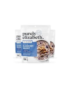 Purely Elizabeth Collagen Oatmeal Blueberry Walnut Made with Organic Oats Amaranth Quinoa and Chia Seeds GlutenFree NonGMO 3ct 8oz Bags