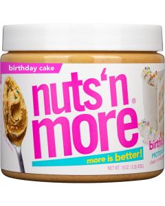 Nuts'n More High Protein Peanut Spread for Birthday Cake, 454g