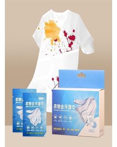 WAGKOVA Stain Remover Wipes for Clothes / Instant Wash-Free Wet Wipes for Dry Cleaning Fabric / Portable Spot Cleaner Napkins for Shirt Saree Pant Dress Travel Use / Kapdo Ke Daag Hataye (20)