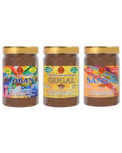 PRARTHANA Combo Pack of Gugal Loban and Sandal Powder 600gm Premium Dhoop Powder 3 Jar of 200gm Each Charcoal FreePollution Free Total 600gm Dhoop PowderDhoop batiAgarbatti