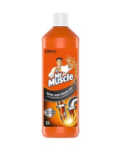 Mr. Muscle Drain Gel 1000ml – Powerful Drain Clog Remover for Kitchen Sinks, Bathroom Drains, Wash Basins and Pipes, Dissolves Hair, Grease and Blockages Fast, 100% Extra Free