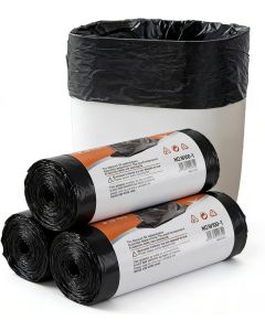 30-Liter Bio-Degradable Garbage Bags - 3 Rolls of Black Trash Can Liners (60 Pieces)
