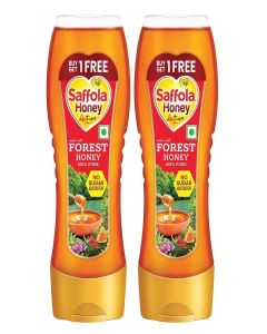 Saffola Honey, 100% Pure NMR tested Honey, Squeezy Pack, 2 x 350g (Buy 1 Get 1)