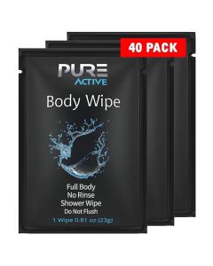 Shower Body Wipes 40 Individually Wrapped Personal Hygiene Body Wipes for Women and Men Keep Clean After Gym Travel Camping Outdoors Sports
