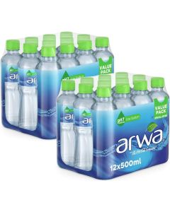 ARWA Water PET 500ML, Pack of 24 (2x12Pack)