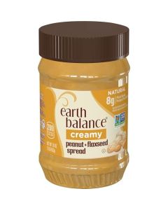 Earth Balance Creamy Peanut Butter and Flaxseed Spread Vegan and Gluten Free 16 oz