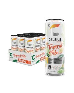 Sparkling Tropical Vibe, Functional Essential Energy Drink 12 Fl Oz (Pack of 12)