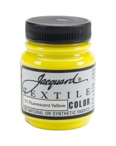 Jacquard Textile Color Fluorescent Yellow Permanent Fabric Paint for Clothes Furniture Upholstery Shoes or Tote Bags Indoor Outdoor Fabric Paint 225 Oz Jar Upholstery Fabric Paint