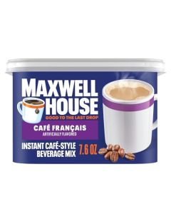 Maxwell House Instant CafeStyle Beverage Mix Easy to Prepare 1 Canister for Quick Morning Coffee or Afternoon Treat Cafe Francais Kosher Dairy 76 oz Packaging May Vary