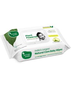 Mother Sparsh Natural Care Baby Wipes with Cucumber Extracts, 60 Count