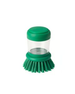 VIDEVECKMAL Dish-washing brush with dispenser, bright green