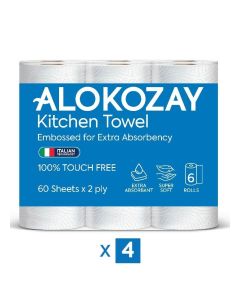 Kitchen Towel - 55 Sheets X 3 Ply - 6 Rolls X Pack of 4