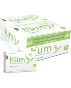 Stevita Sugar-Free Spearmint Gum - 12 Packs of 12 Pieces Each