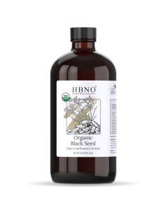 HBNO Organic Black Seed Oil Huge 16 oz 475ml Glass Bottle Value Size USDA Certified Organic Black Seed Oil Cold Pressed for Face Body Lips Shampoo Conditioner