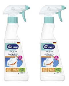 Dr. Beckmann Original Deo & Sweat Stain Remover Spray / Works for Color and Whites Removes Tough Presipitation Residue Stains - 250 ml x 2 - Twin Value Pack