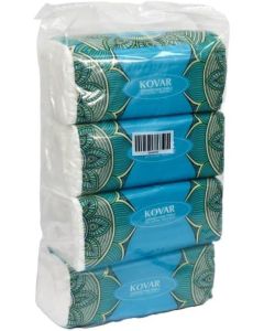 Kovar Pocket Tissue Pack – 4 Compact Packs Of Soft, 2-Ply Tissues – Ideal For Travel, Home, And Office Use – Gentle And Absorbent