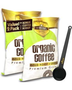 Kinara Organic Enema Gold Coffee with Bonus Scoop - High Caffeine (44% Higher Caffeine) by S.A. Wilson - 2 Pack