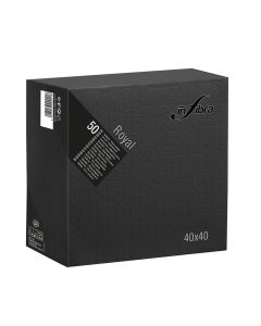 Premium Italian Napkin Black (Black, 40 x 40 cm, 50 Count) x 24