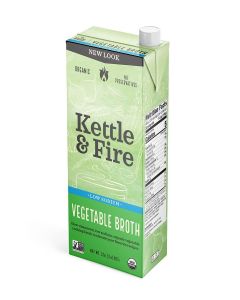 Kettle & Fire Organic Vegetable Cooking Broth Low Sodium, 32 Ounce