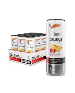 Sparkling Raspberry Peach, Sugar Free Energy Drink, 12 Fl Oz (Pack of 12)
