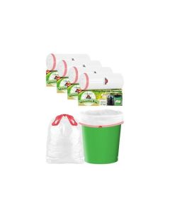 Shalimar Premium OXO Biodegradable Drawstring Garbage Bag, 120 Bags, 48x56 cm, White, Heavy Duty Leak Proof Lavender Scented Trash Bags for Home and Office Use