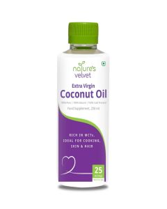 Natures Velvet Virgin Coconut Oil 250ml for Cooking SkinHair Care With Rich MCTs