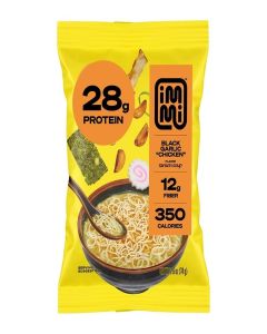 immi Black Garlic "Chicken" Ramen, 100% Plant Based made with pumpkin protein, Keto Friendly, High Protein, Low Carb, Packaged Noodle Meal Kit, Ready to Eat, 2.4 OZ