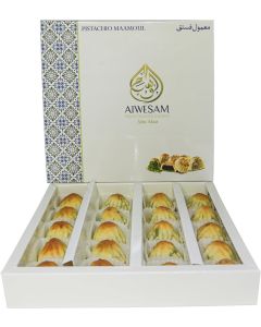 Maamoul Pistachio 400g – Premium Arabic Cookies with Pistachio Filling – Traditional Middle Eastern Sweets – Eid Gift Box – Maamoul and Baklava Assortment