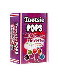 Tootsie Roll Tootsie Pops Assorted with Chocolatey Center 375 Pound 100 Count Giveaway Box Peanut Free Gluten Free Wild Berry Flavors 60 Ounce