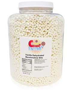 Sarahs Candy Factory Vanilla Mini Dehydrated Marshmallows in Jar Mini Marshmallow Bits for Hot Cocoa 25 Lbs