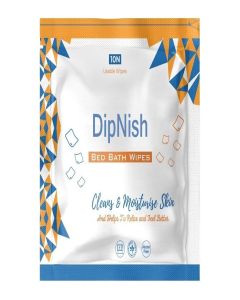 DipNish Soft Body Cleansing Wet Bed Bath Wipes for Adults / Body Sponging / Extra Large (1 Pack (10 Count) (Wipe Size-32x32 cm) Original - Germ Protection Wet Wipes for Skin & Surfaces, Moisture-Lock Lid