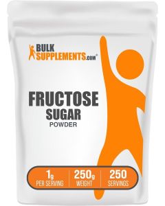 BulkSupplements.com Fructose Powder - Fructose Sugar, Zero Calorie Sweetener - Food Grade & Gluten Free, 1g per Serving, 250g (8.8 oz) (Pack of 1)