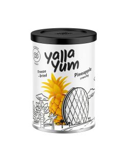 YallaYum Freeze-Dried Pineapple, 30g / 100% Fruit, Non-GMO, No Added Sugar, Gluten-Free,No Additives Added, Vegan, Made From 300g Fresh Pineapple / Healthy Snack for On-the-Go