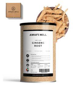 AWAFI MILL Ginseng Root (Panax ginseng) / Dried Whole/Sliced Roots for Herbal Tea, Lattes, Broths and Congee / Earthy, Slightly Bitter Aroma - 100 g / 3.5 Oz