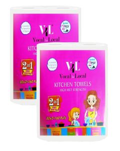 V4L Premium 2 Ply Kitchen Towel 60 Pulls X 4 Roll (PACK OF 2 = 4 ROLL)