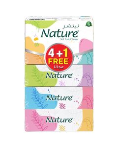 Facial Tissues 200 Sheets X 2 Ply Premium Quality Promo Pack of 4+1 Free White