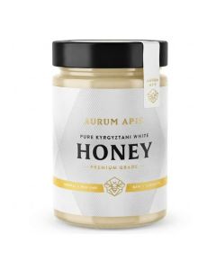 Kyrgyzstani White Honey, 100% Raw Unfiltered Pure Honey, Hand Harvested Organic Honey, Non-GMO, Rich in Nutrients & Energy Source, Respiratory Relief, Certified Honey – 500g Honey Jar