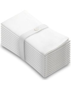 White Cotton Napkins Cloth 20 x 20 Oversized 100 Natural Bulk Linens for Dinner Events Weddings by Aunti Ems Kitchen Set of 12