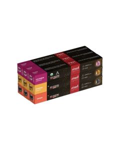Nespresso Compatible Capsules (3 Flavors: Intenso, Ethiopian Sidamo, Organic Colombian), Pack of 9 (90 Capsules)