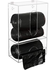 Aphbrada 2 in 1 Acrylic Trash Bag Dispenser Roll Holder with Lid