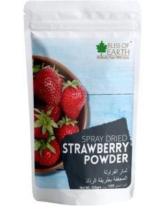 Bliss of Earth 3.5 oz Strawberry Powder No Added Sugar Artificial Color Best for Backing Drinking Juice Milkshake for kids Loving It 100gm
