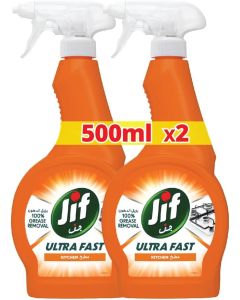 JIF Ultra Fast Kitchen Cleaner Spray - 500ml x 2