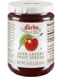 D'arbo All Natural Sour Cherry Fruit Spread, 16 Oz