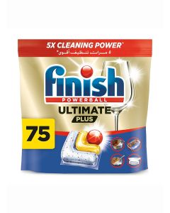 Finish Ultimate Plus Dishwasher Tablets, Lemon Scent, 75 Tabs